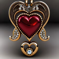 golden heart with ornament