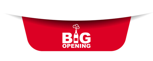 red vector illustration banner big opening