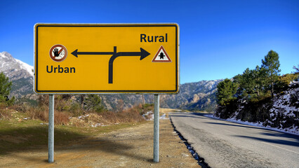 Street Sign Rural versus Urban