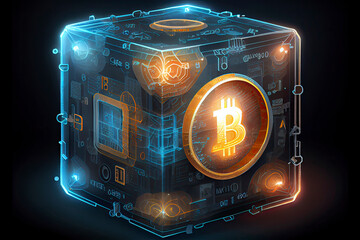 Blockchain technology. Featuring a futuristic and innovative design