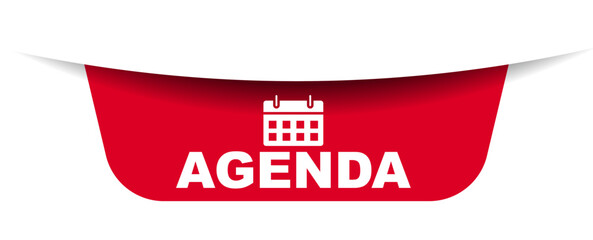 red vector illustration banner agenda