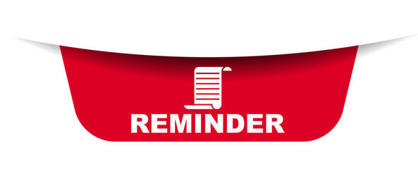 red vector illustration banner reminder