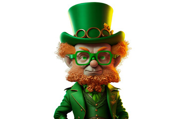 Irish traditional leprechaun character. St Patrick's day. Generative ai
