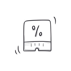 Bonus coupon voucher doodle icon. Gift bonus coupon hand drawn sketch style icon. Loyalty program, gift doodle drawn concept. Vector illustration.