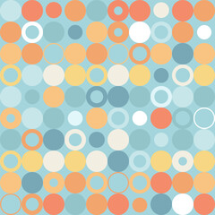 Rounds and circles, seamless pattern with vector geometrical theme
