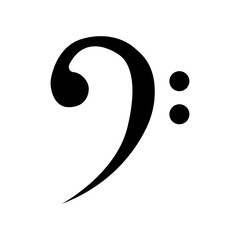 Bass clef vector. Icon of the beginning of the musical state vector. Icon for melody vector.