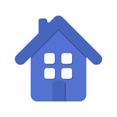 Blue volumetric house vector. Simple house vector icon. Building for web vector. Home vector icon.