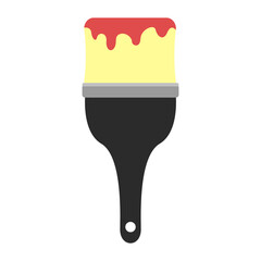 Vector paint brush. Brush icon with red paint vector. Paint brush vector.