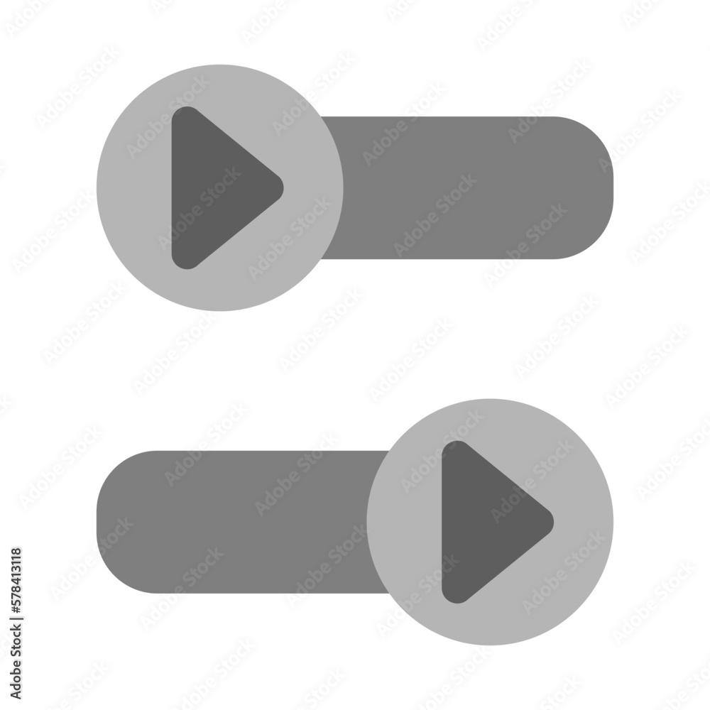 Poster switches vector icon. play vector icon. web sliders icon. enable disable vector. include exclude vec