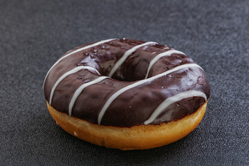 Glazed sweet tasty chocolate donut