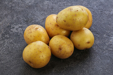 Raw small organic baby potato