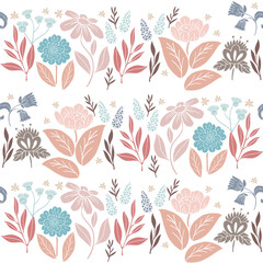 Seamless pattern with garden theme. Vector hand drawn illustration
