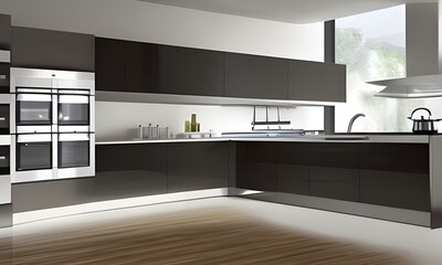 grande cuisine parquet au sol