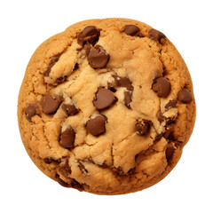 Chocolate chip cookie, isolated on transparent background. generative ai