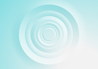 Blue cyan geometric tech background with glossy circles. Vector design