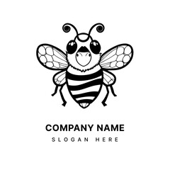 Bee Kawaii logo features a chubby bee with blushing cheeks and adorable wings, sure to sweeten up any brand or product