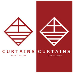 curtain logo illustration template,for Theater, home,hotel and apartment,furniture,badge,curtain business,vector
