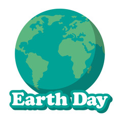 earth day illustration with inscription