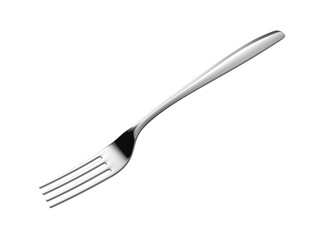 Silver fork isolated on white. 3d illustration. Single object.