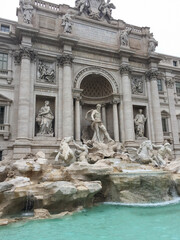 Fototapeta na wymiar Close-up on Trevi fountain. Rome. Italy. Location vertical.