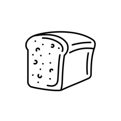 Grain bread black line icon. Bakery.