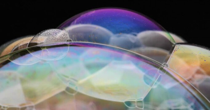 Soap bubbles iridescent colors of the rainbow