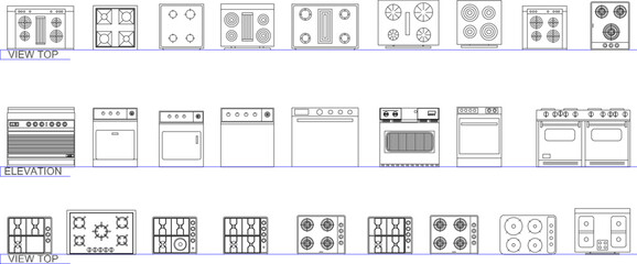 sketch vector illustration of hot plate burner oven