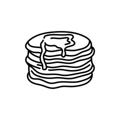 Pancakes black line icon. Bakery.