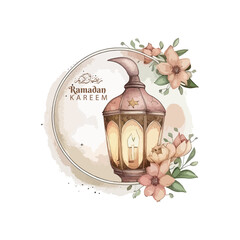 welcome ramadan background element vintage lantern