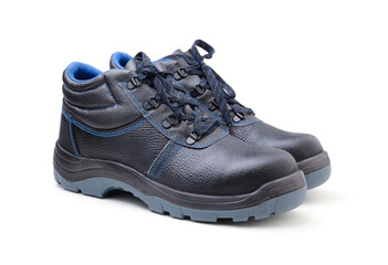 Work boots isolated on white.