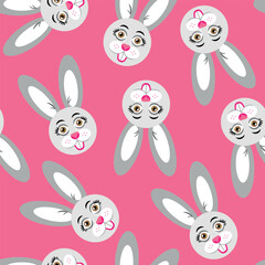 Easter bunny seamless pattern holiday animals background