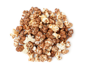 Heap of popcorn isolated on white.