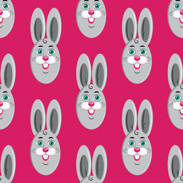 Easter bunny seamless pattern holiday animals background