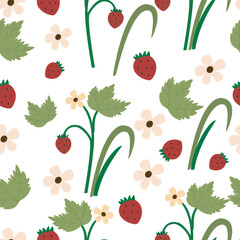 Watercolor illustration, noiseless pattern,earthworm in a clearing, red forest berry, isolated illustration on a white background