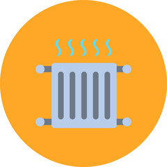 Central Heating Multicolor Circle Flat Icon