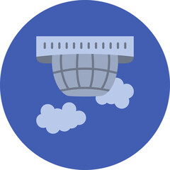 Smoke Detector Multicolor Circle Flat Icon