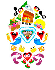 Fototapeta premium Oktoberfest Munchen Bavarian Beerfest Fun Illustration with Transparent Background