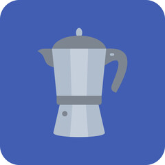 Obraz premium Coffee Maker Multicolor Round Corner Flat Icon