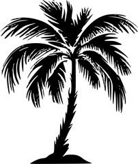 Palm - Black and White Isolated Icon - Vector illustration