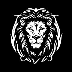 Lion Face | Minimalist and Simple Silhouette - Vector illustration