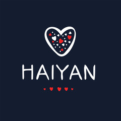 Creative (Haiyan) name, Vector illustration.
