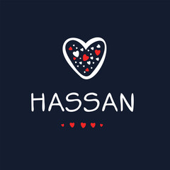 Creative (Hassan) name, Vector illustration.
