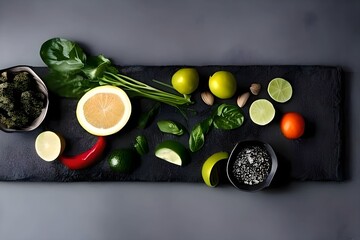 vegetables on a counter