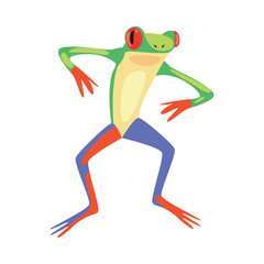 flat colored frog