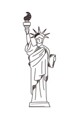 flat liberty statue icon