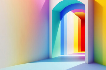 Background with rainbow. Generative AI.