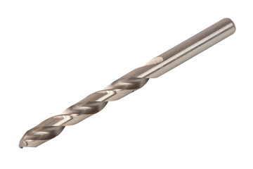Drill bit. Stainless steel drill bit on a white background (with clipping path).