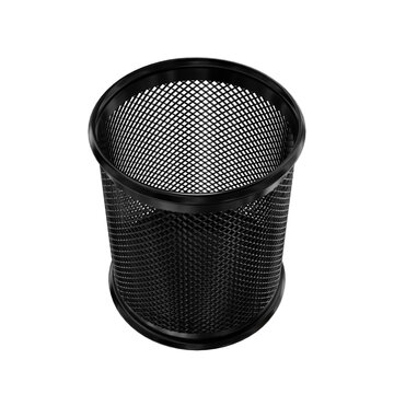 Black empty office pen holder. 3d illustration