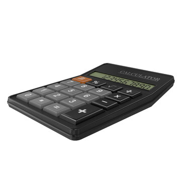 Black digital calculator. 3d illustration