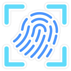 Fingerprint Scan Sticker Icon